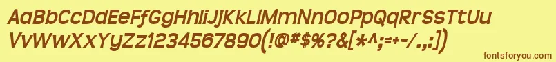 Teenbdit Font – Brown Fonts on Yellow Background