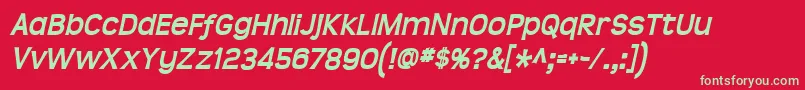 フォントTeenbdit – 赤い背景に緑の文字