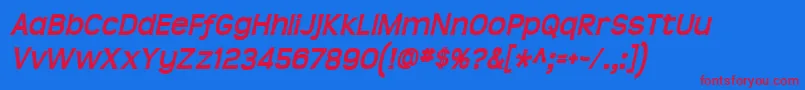 Teenbdit Font – Red Fonts on Blue Background