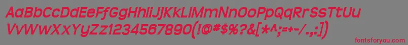 Teenbdit-Schriftart – Rote Schriften auf grauem Hintergrund