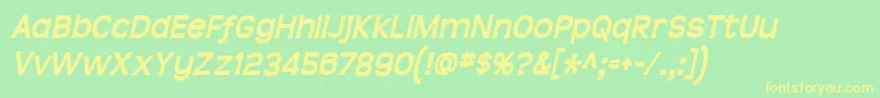 Teenbdit-Schriftart – Gelbe Schriften auf grünem Hintergrund