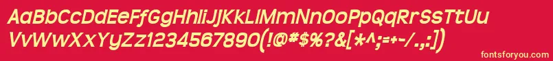 Teenbdit Font – Yellow Fonts on Red Background
