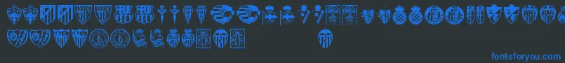 Lfp-Schriftart – Blaue Schriften auf schwarzem Hintergrund