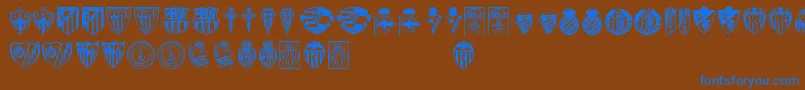 フォントLfp – 茶色の背景に青い文字