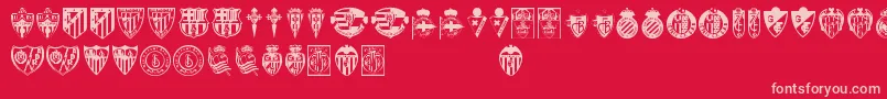 Lfp-Schriftart – Rosa Schriften auf rotem Hintergrund