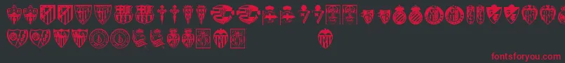 フォントLfp – 黒い背景に赤い文字
