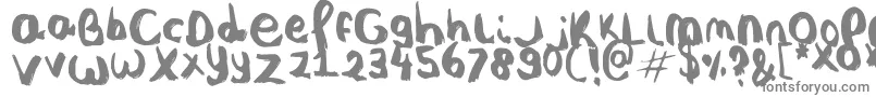 フォントNobodysPerfect – 白い背景に灰色の文字