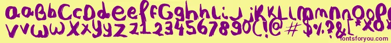 NobodysPerfect Font – Purple Fonts on Yellow Background