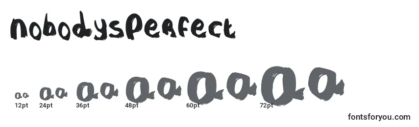 NobodysPerfect Font Sizes