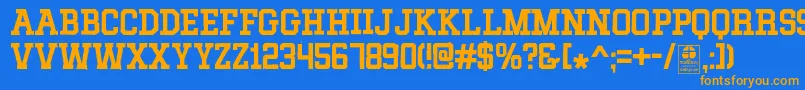 MixivaDustyDemo Font – Orange Fonts on Blue Background