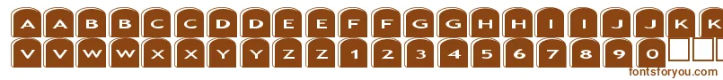 Asgravestones2-fontti – ruskeat fontit valkoisella taustalla