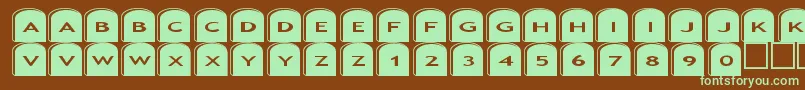 Asgravestones2-fontti – vihreät fontit ruskealla taustalla