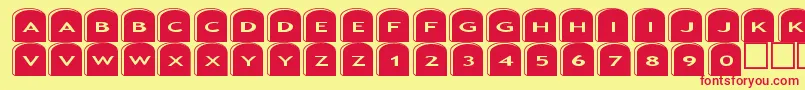 Asgravestones2 Font – Red Fonts on Yellow Background