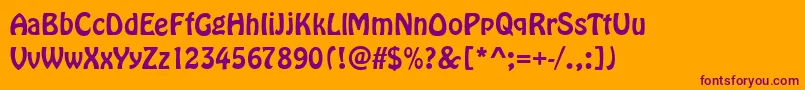 HoboRegular Font – Purple Fonts on Orange Background