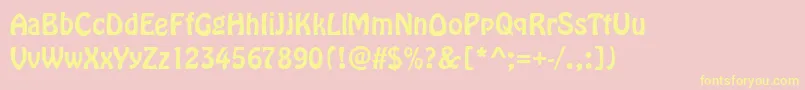 HoboRegular Font – Yellow Fonts on Pink Background