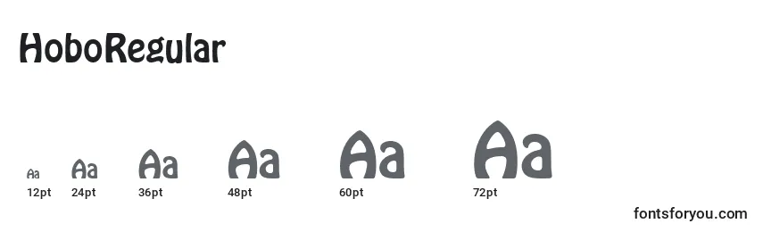 Размеры шрифта HoboRegular