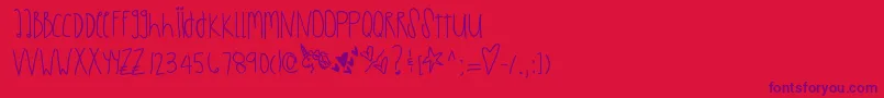 Parisviews Font – Purple Fonts on Red Background