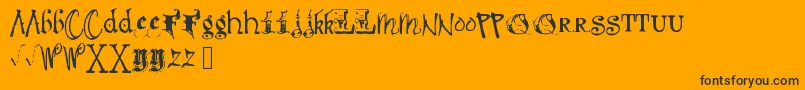 Debmixedfancy-Schriftart – Schwarze Schriften auf orangefarbenem Hintergrund