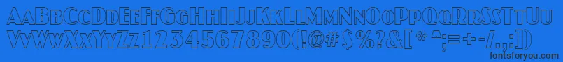 JaspercapsotlnrRegular Font – Black Fonts on Blue Background