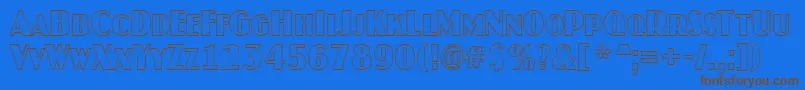 JaspercapsotlnrRegular Font – Brown Fonts on Blue Background