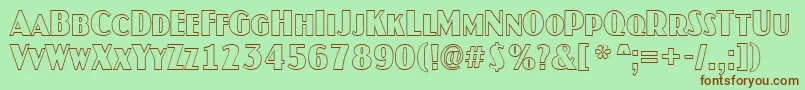 JaspercapsotlnrRegular Font – Brown Fonts on Green Background