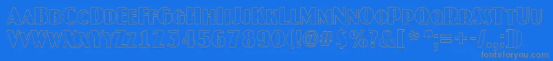 JaspercapsotlnrRegular Font – Gray Fonts on Blue Background