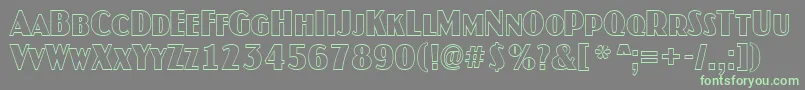 JaspercapsotlnrRegular Font – Green Fonts on Gray Background