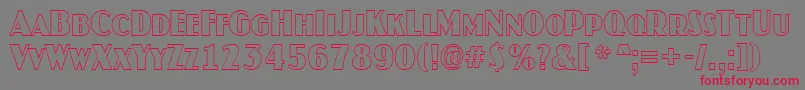 JaspercapsotlnrRegular-Schriftart – Rote Schriften auf grauem Hintergrund