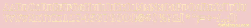 JaspercapsotlnrRegular-Schriftart – Gelbe Schriften auf rosa Hintergrund