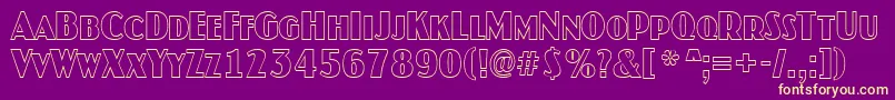 JaspercapsotlnrRegular Font – Yellow Fonts on Purple Background