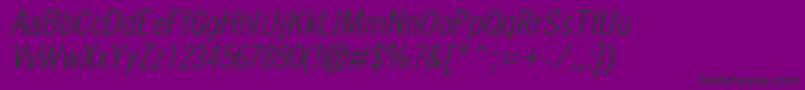QuicktypeIiCondensedItalic Font – Black Fonts on Purple Background
