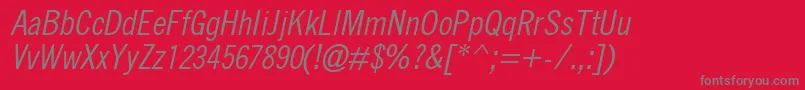 QuicktypeIiCondensedItalic Font – Gray Fonts on Red Background