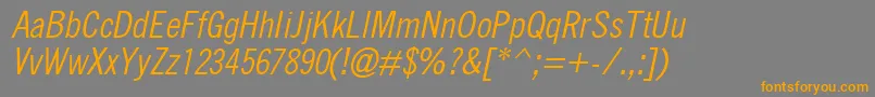QuicktypeIiCondensedItalic Font – Orange Fonts on Gray Background
