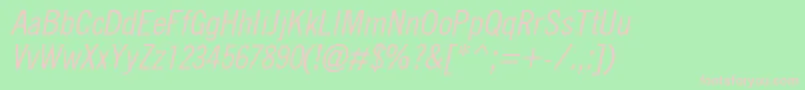 QuicktypeIiCondensedItalic Font – Pink Fonts on Green Background