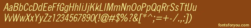 QuicktypeIiCondensedItalic Font – Yellow Fonts on Brown Background