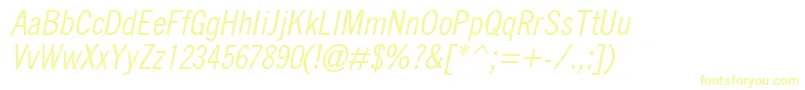 QuicktypeIiCondensedItalic Font – Yellow Fonts on White Background