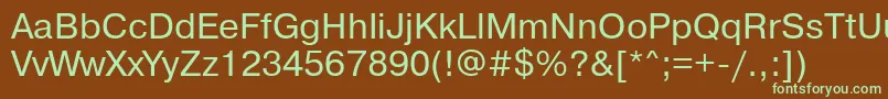 Шрифт PragmaticamgttNormal – зелёные шрифты на коричневом фоне
