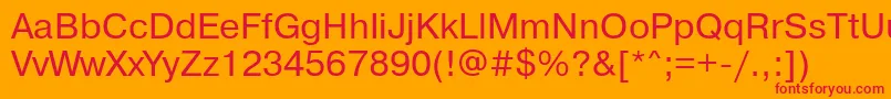 フォントPragmaticamgttNormal – オレンジの背景に赤い文字