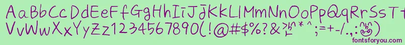 ZooeysDiary Font – Purple Fonts on Green Background