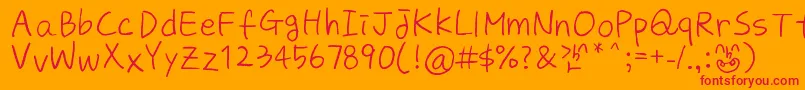 フォントZooeysDiary – オレンジの背景に赤い文字