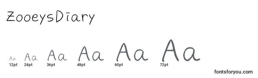 ZooeysDiary Font Sizes
