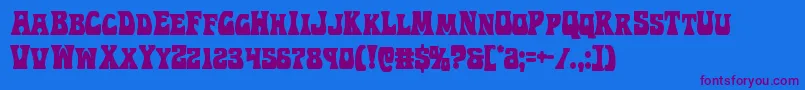 Hippocketcond Font – Purple Fonts on Blue Background