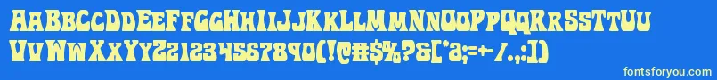 Шрифт Hippocketcond – жёлтые шрифты на синем фоне
