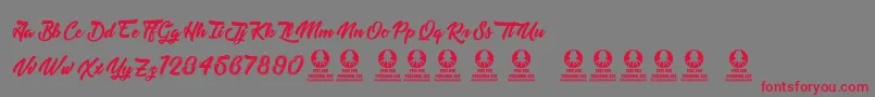 Tastysushi Font – Red Fonts on Gray Background