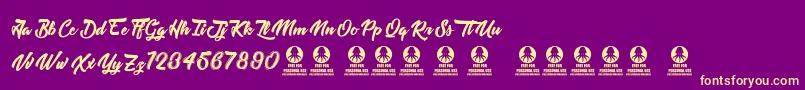 Подробнее о шрифте Tastysushi Шрифт Tastysushi – жёлтые шрифты на фиолетовом фоне
