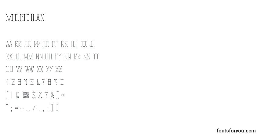 Шрифт Moleculan – алфавит, цифры, специальные символы