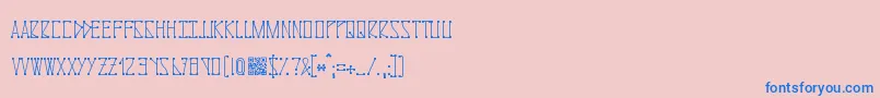 Moleculan-Schriftart – Blaue Schriften auf rosa Hintergrund