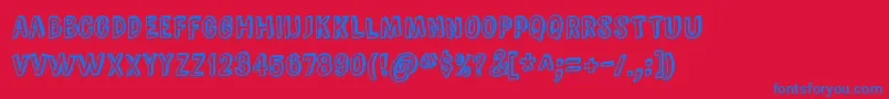 ComicZineTt Font – Blue Fonts on Red Background