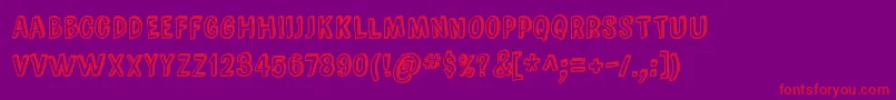 ComicZineTt Font – Red Fonts on Purple Background