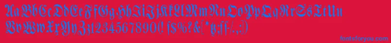 Spacewinningfrax Font – Blue Fonts on Red Background